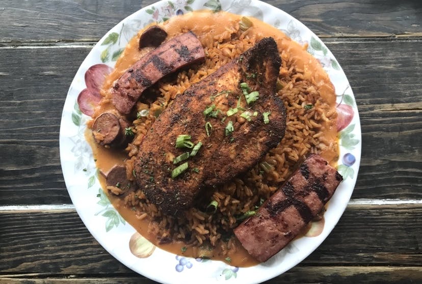 a plate of food on a table
